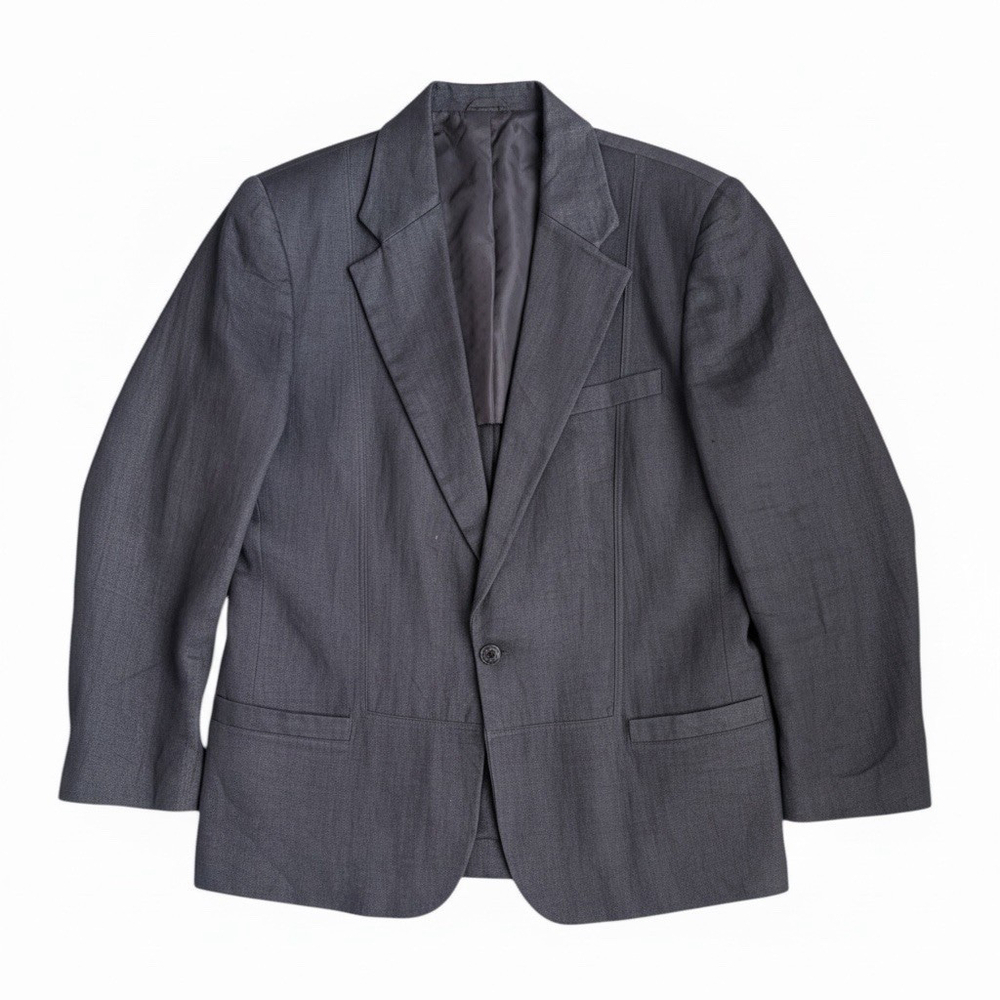 UMBERTO GINOCCHIETTI Vtg Linen Sport Coat Blazer Jacket Black Half Lined Mens 50